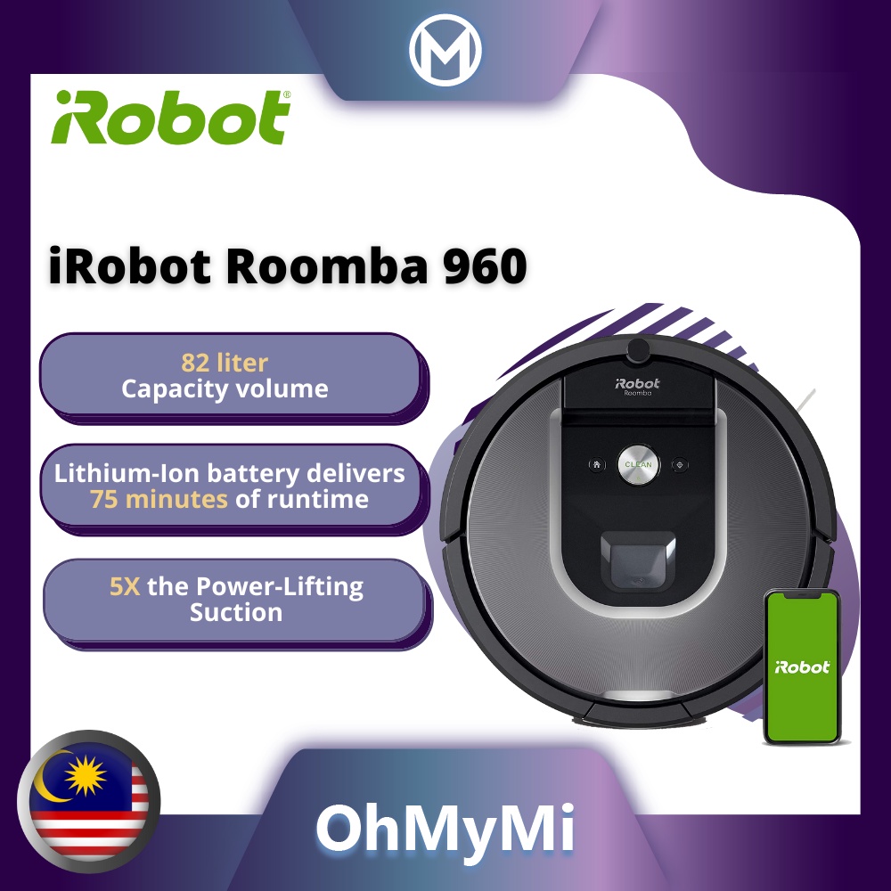 iRobot Roomba 960 Smart Mapping Resume & Recharge Powerful Suction