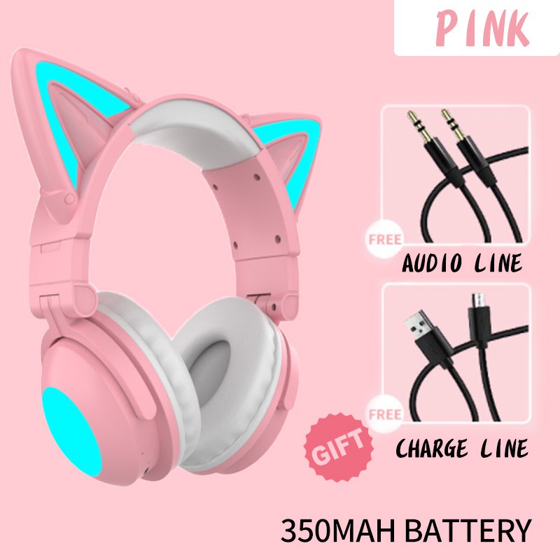 Cat Ear Headphone Gaming Headset wired/wireless bluetooth headfone