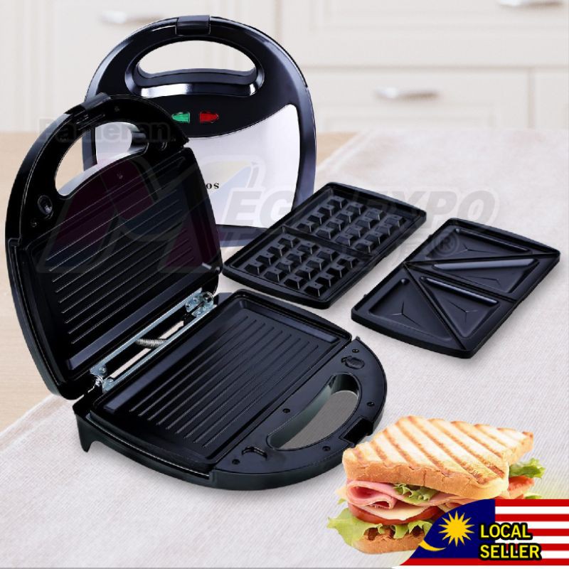 [MALAYSIA READY STOCK] Sokany 3in1 Sandwich Maker (4slices) Shopee