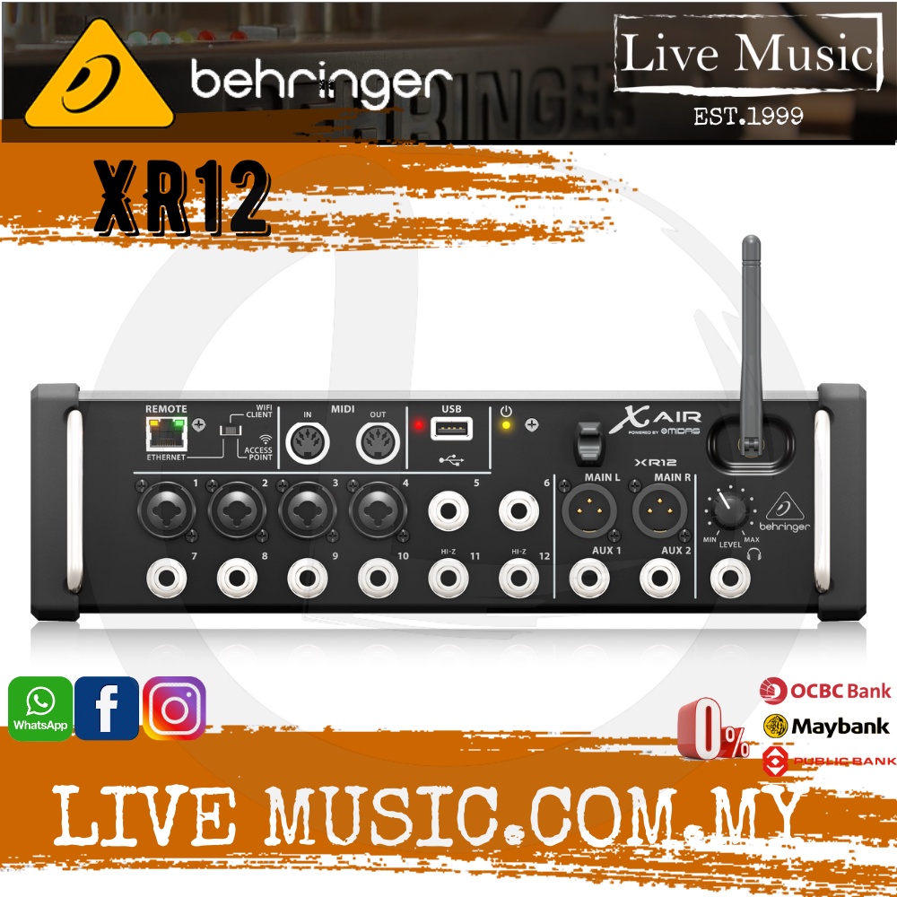 Behringer X Air XR12 Tabletcontrolled Digital Mixer ( XR12 / XR 12 ) Shopee Malaysia