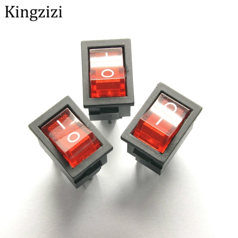 10pcs Red Rocker Switch 4pin KCD1-104 15*21 6A/250V Power Switch ...