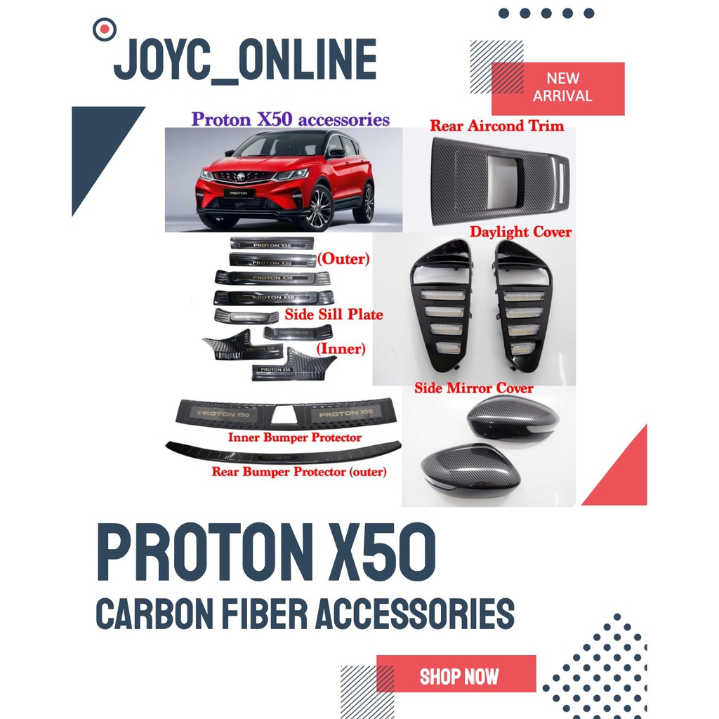 CARBON FIBRE PROTON X50 ACCESSORIES DAYLIGHT DRL COVER Shopee Malaysia