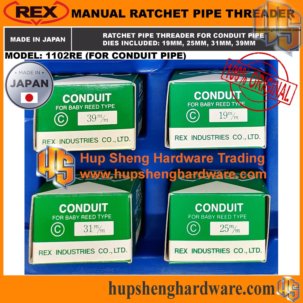 REX Manual Ratchet Pipe Threader Made In Japan Conduit Pipe GI Water ...