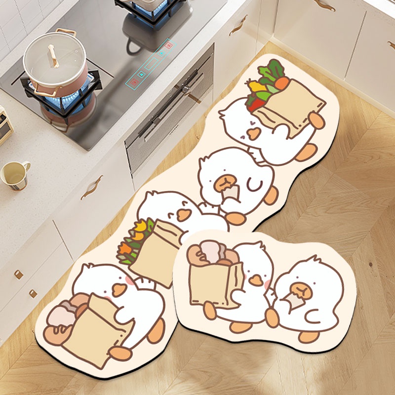 Cartoon Duck Decorative Carpet Kitchen Non-slip Floor Mat Household ...