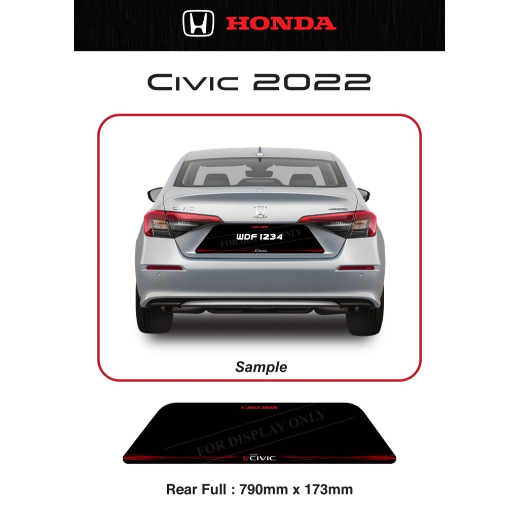 Ready Stock Honda Civic FE 2022 Crylic Kereta Civic 2022 Plat Nombor ...