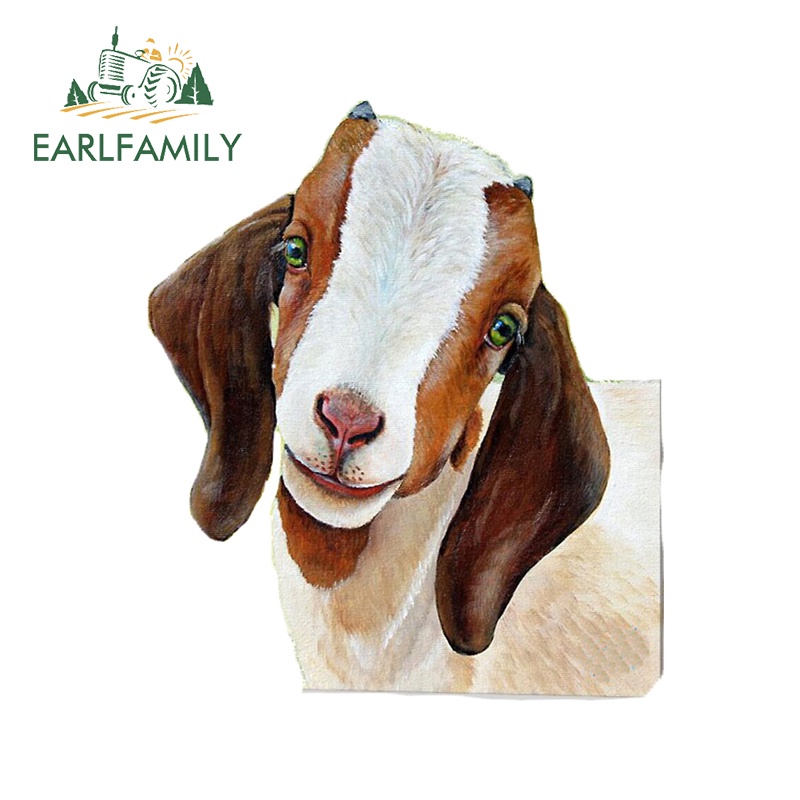 EARLFAMILY 13cm x 11.1cm for Goat Vinyl Car Stickers Air Conditioner
