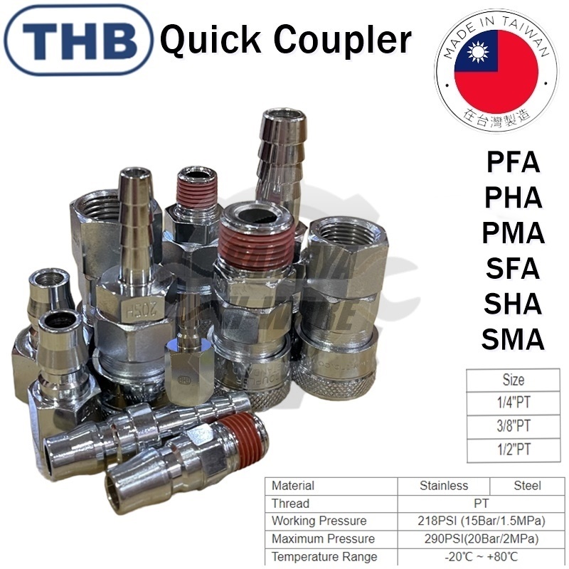 THB Heavy Duty High Pressure Quick Coupler for Air Compressor Fitting