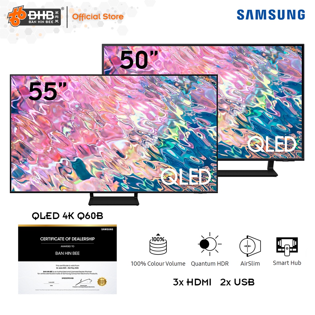 Samsung Qled 4k Q60b Smart Tv With Quantum Hdr And Smart Hub