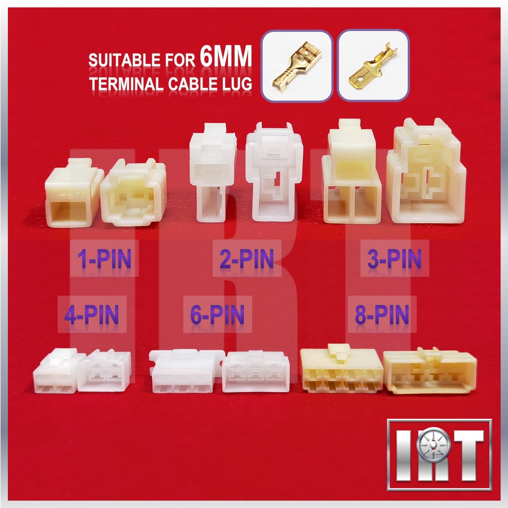 1-Pin 2-Pin 3-Pin 4-Pin 6-Pin 8-Pin Universal Socket Wiring Wire Kereta ...