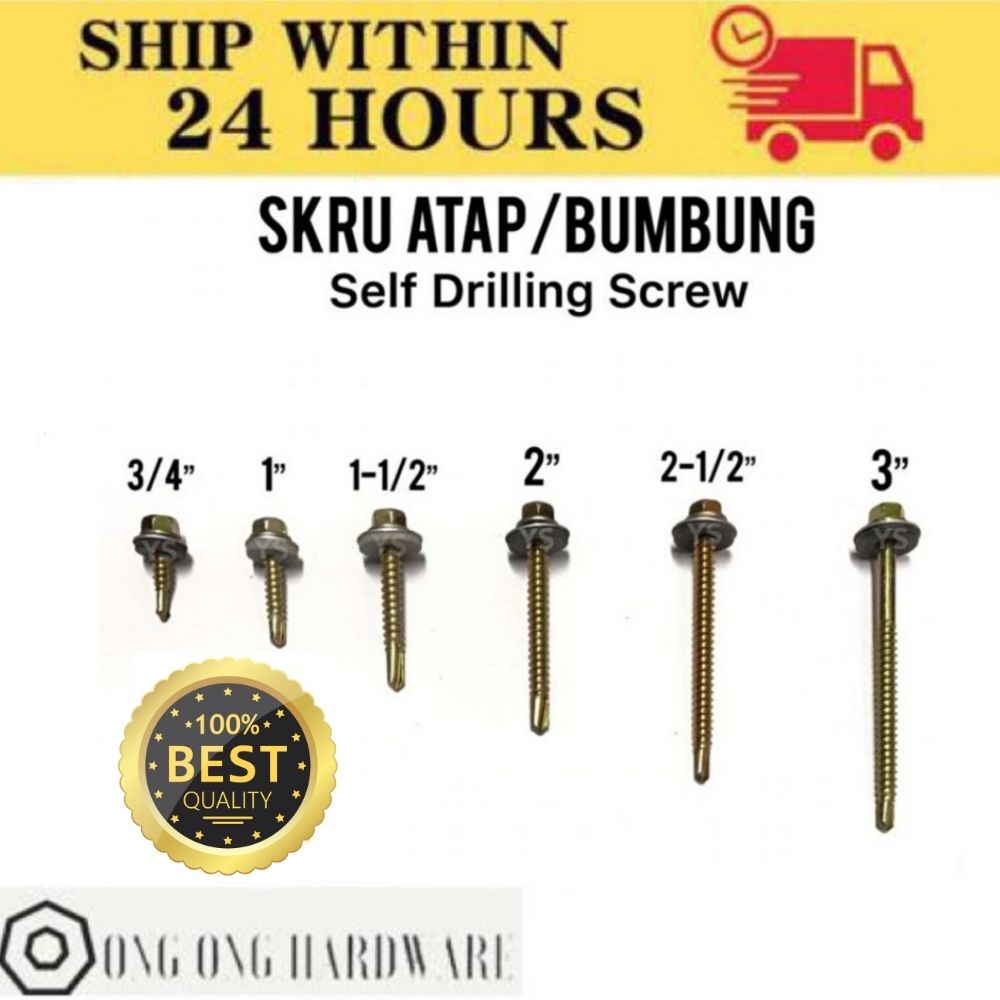 Screw Skru Bumbung #10 x 3/4