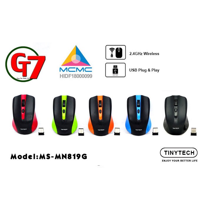 TINYTECH USB 2.4G WIRELESS MOUSE (MS-MN819) | Shopee Malaysia