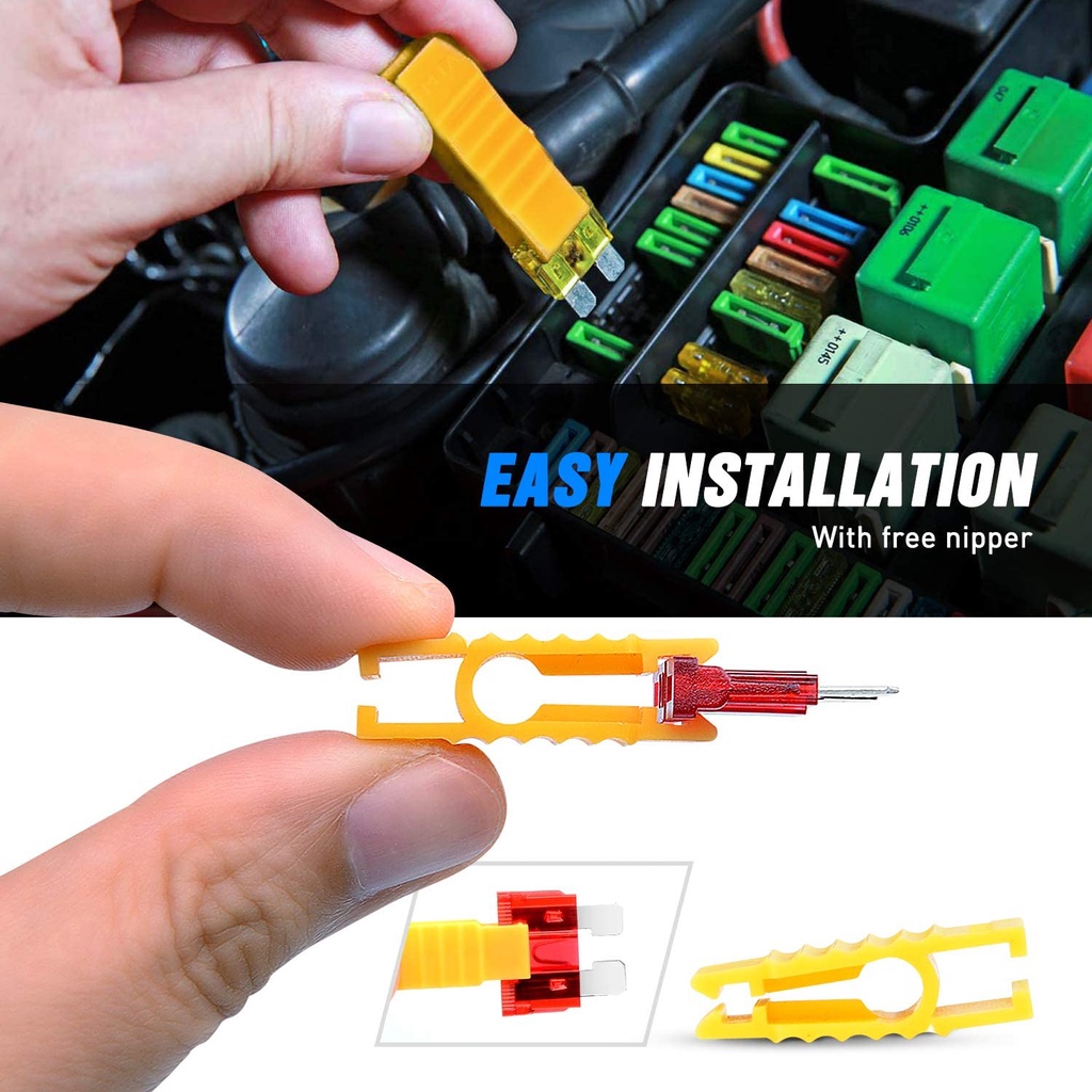 60pcs Set Box Fuse Vehicle Blade Circuit Connector With Nipper Small ...