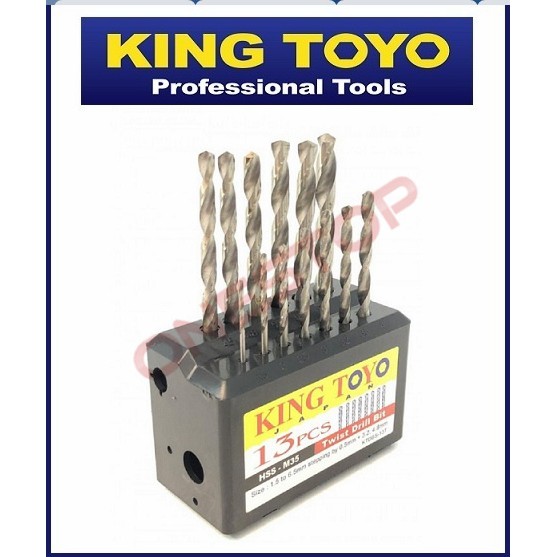 KING TOYO HIGH SPEED STEEL DRILL BIT SET 13PCS / 19pcs mata korek besi / wood plastic aluminium