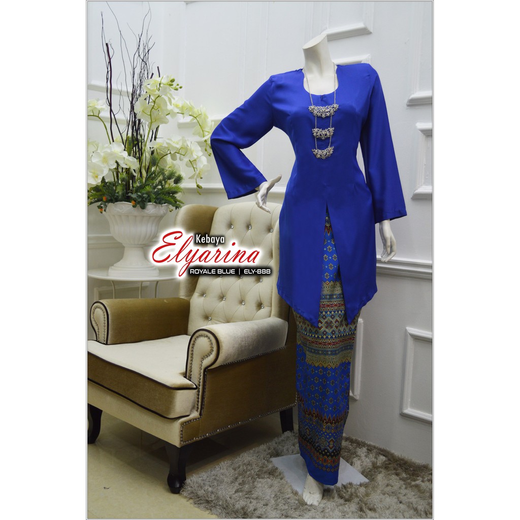 Baju kebaya royal blue deals