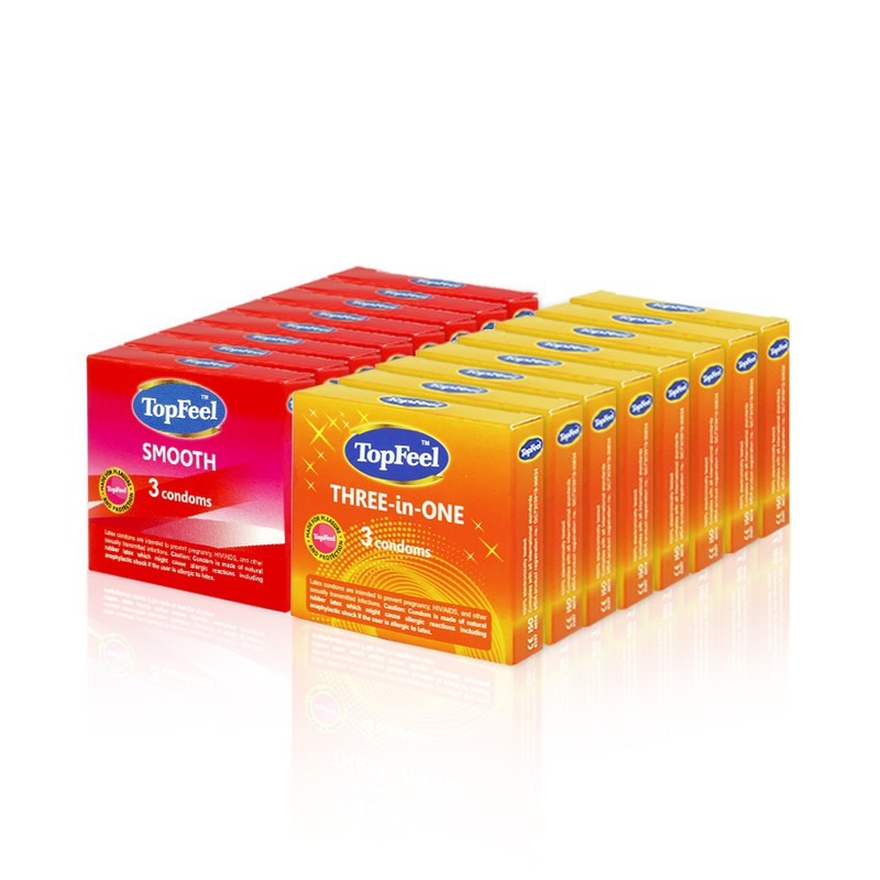 8 Box Top Feel Smooth Premium Latex Condom & 8 Box Three-In-One Condoms ...