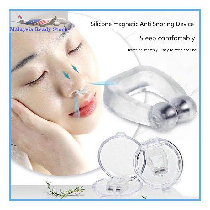 【Local delivery】Silicon Stop Snoring Nose Clip Magnet Anti Snore Sleep ...