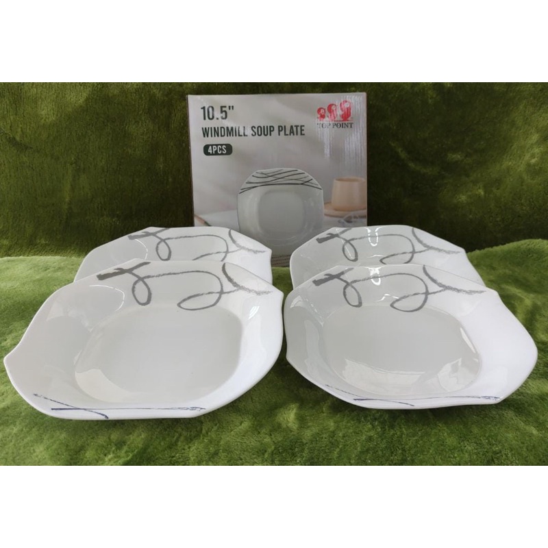 Feenmai 10.5-inch Woven Ceramic Soup Plate