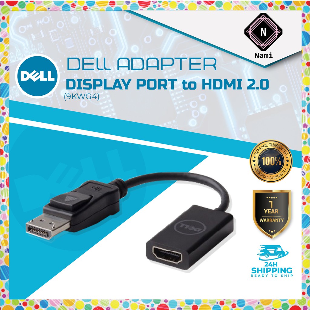 Dell Adapter DisplayPort (M) to HDMI 2.0 4K (F) Shopee Malaysia