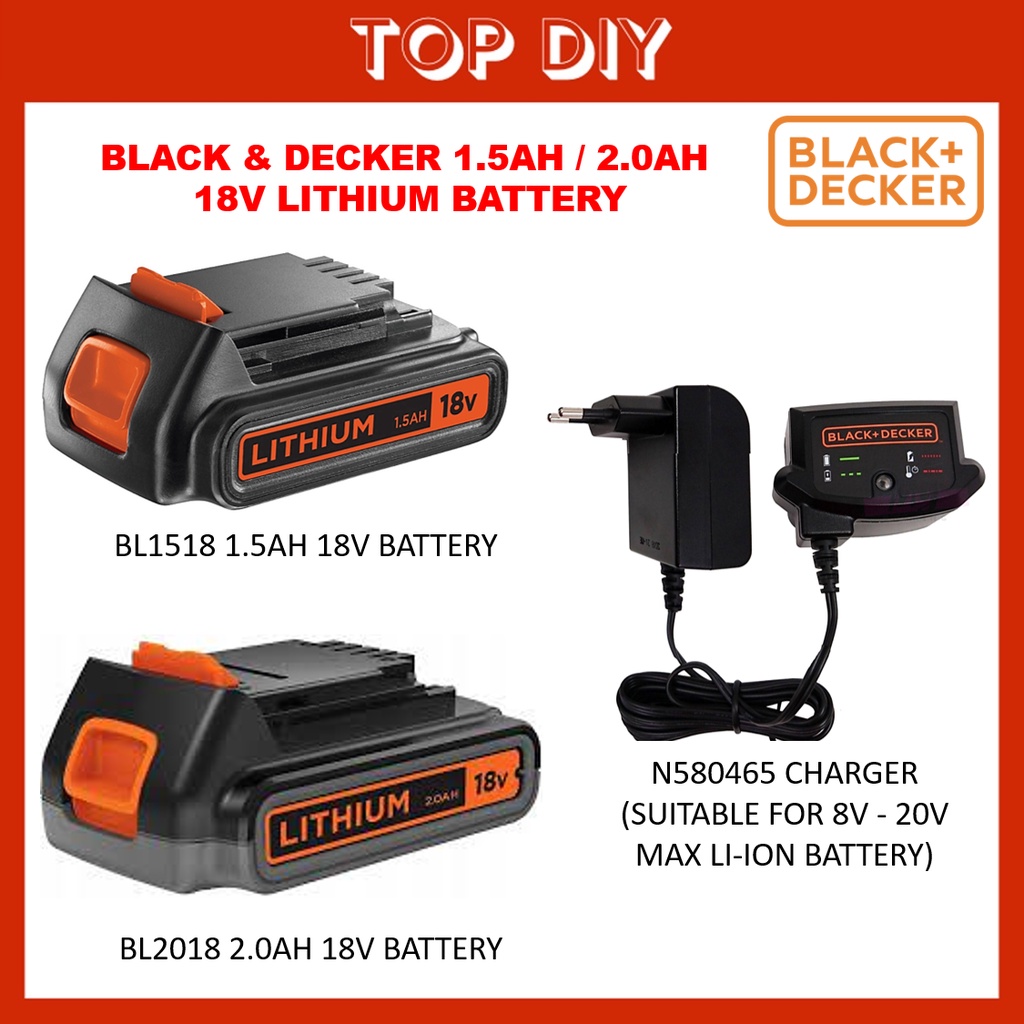 BLACK & DECKER BL2018 / BL1518 18V 2.0Ah / 1.5AH Replacement Battery 8V
