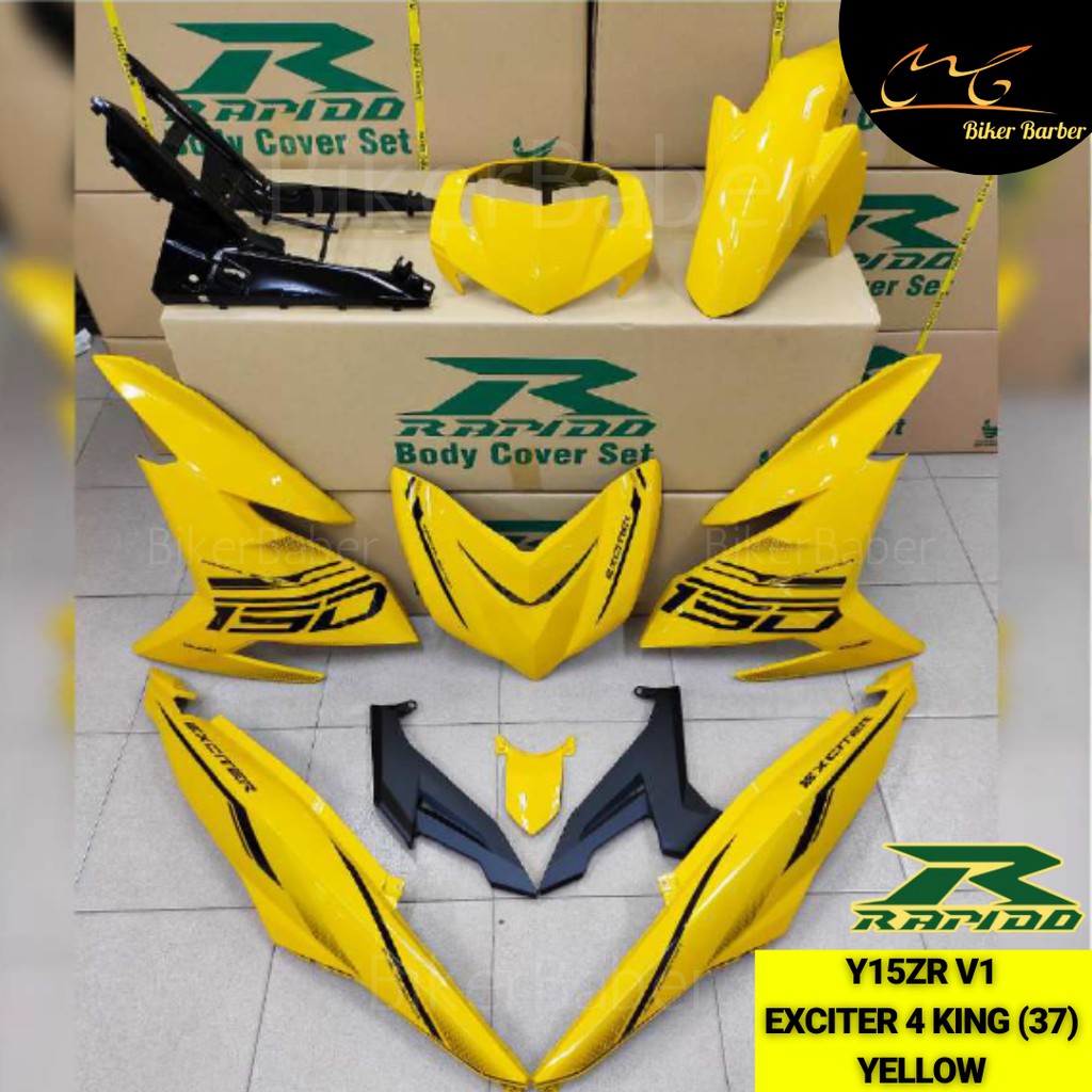 Ready Stock Rapido Cover Set Y Zr V V Exciter King Yellow Sticker Tanam Airbrush