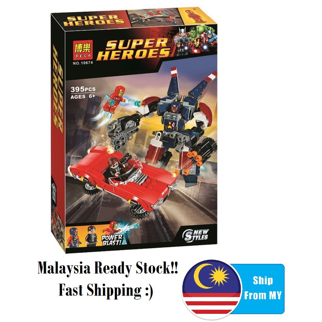 Brick No.10674 Supreme Hero Iron Man Detroit Steel Strikes Coulson 395 Pcs Shopee Malaysia