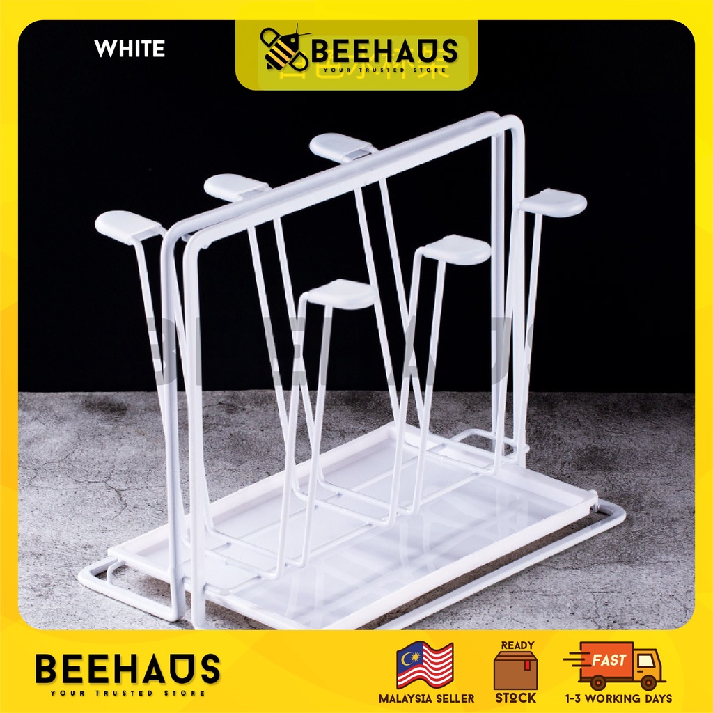 Beehaus Nordic Style Cup Storage Rack Cup Drying Rack Draining Rack Glass Holder Mug Hanger 1572