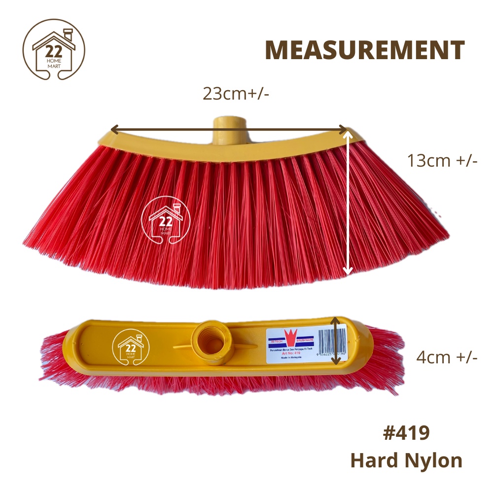 【HIGH QUALITY】Hard Nylon Water Floor Broom Penyapu Lantai HI-TECH Head ...