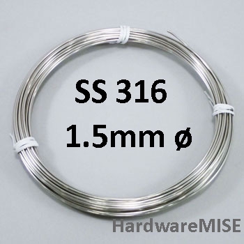 SS 316 Stainless Steel Wire Single Strand SS316 Tie Wire Soft 1.5mm ...