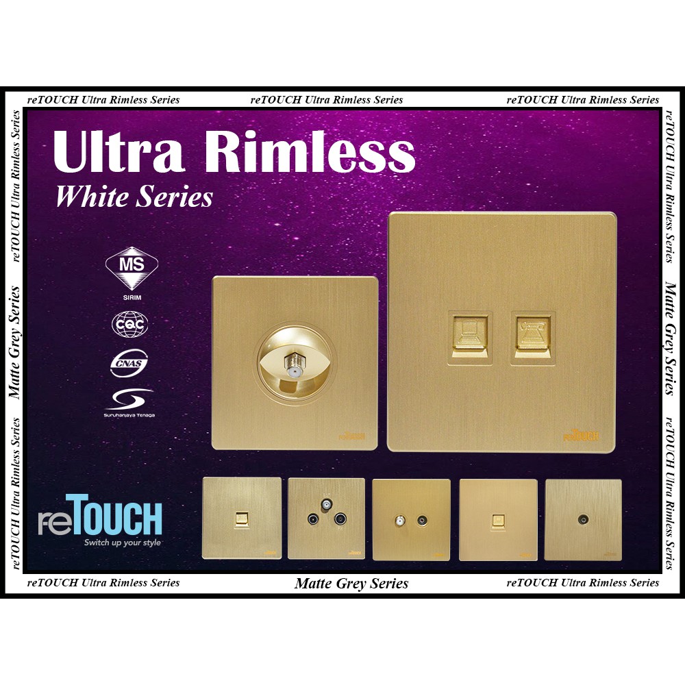 reTOUCH Ultra Rimless - Texture Gold Series Communication Outlet ...