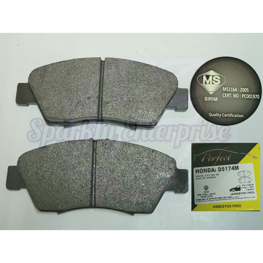 FRONT BRAKE PAD D5174 HONDA CIVIC S5A 2005 , CITY TMO 2008 , JAZZ 2008 ...