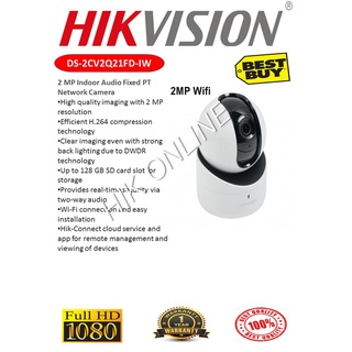 HIKVISION 2MP Indoor Audio Fixed PT Network Camera (DS-2CV2Q21FD-IW ...