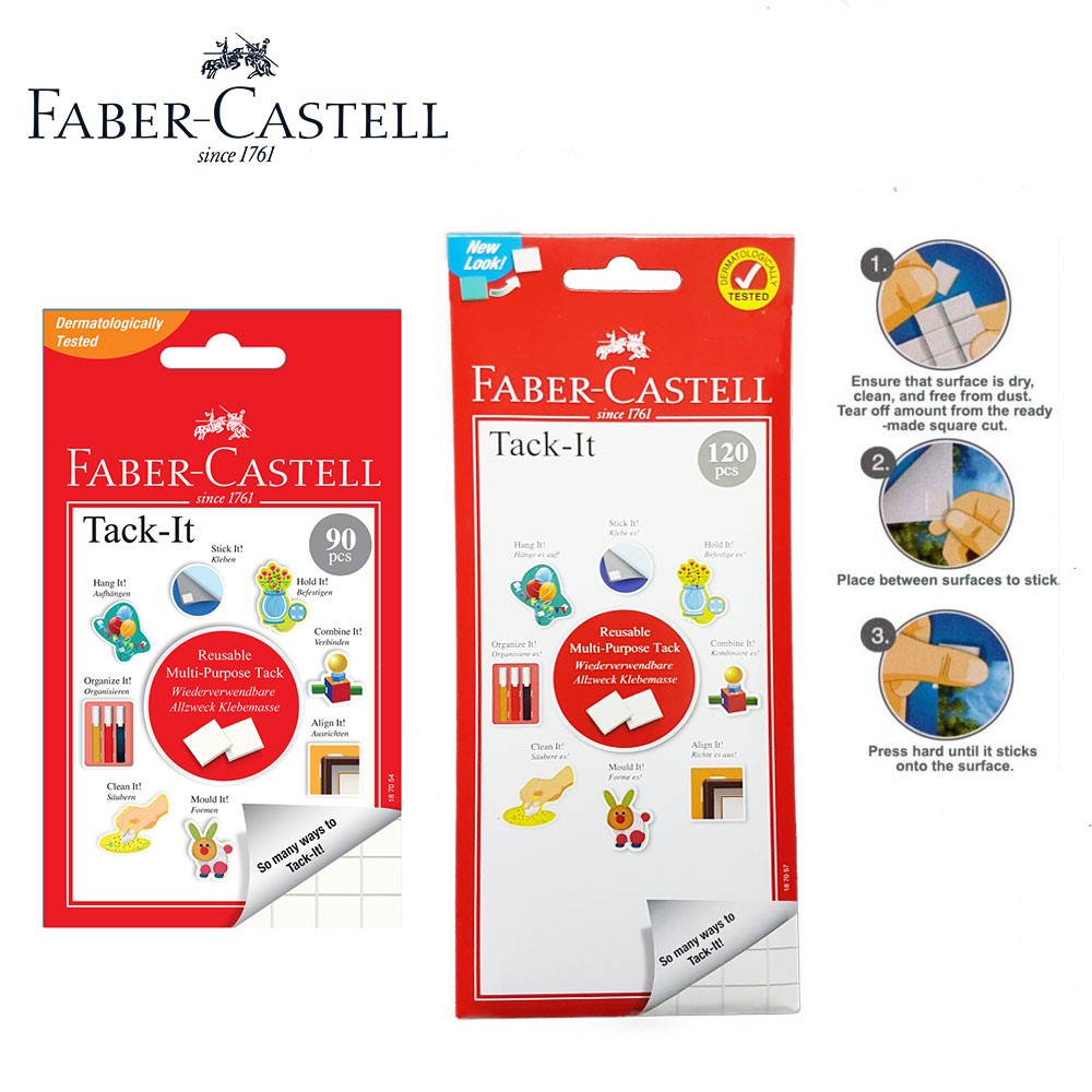 Faber Castell Tack It Removable Adhesive (White 50G-90PCS) (WHITE 75G ...
