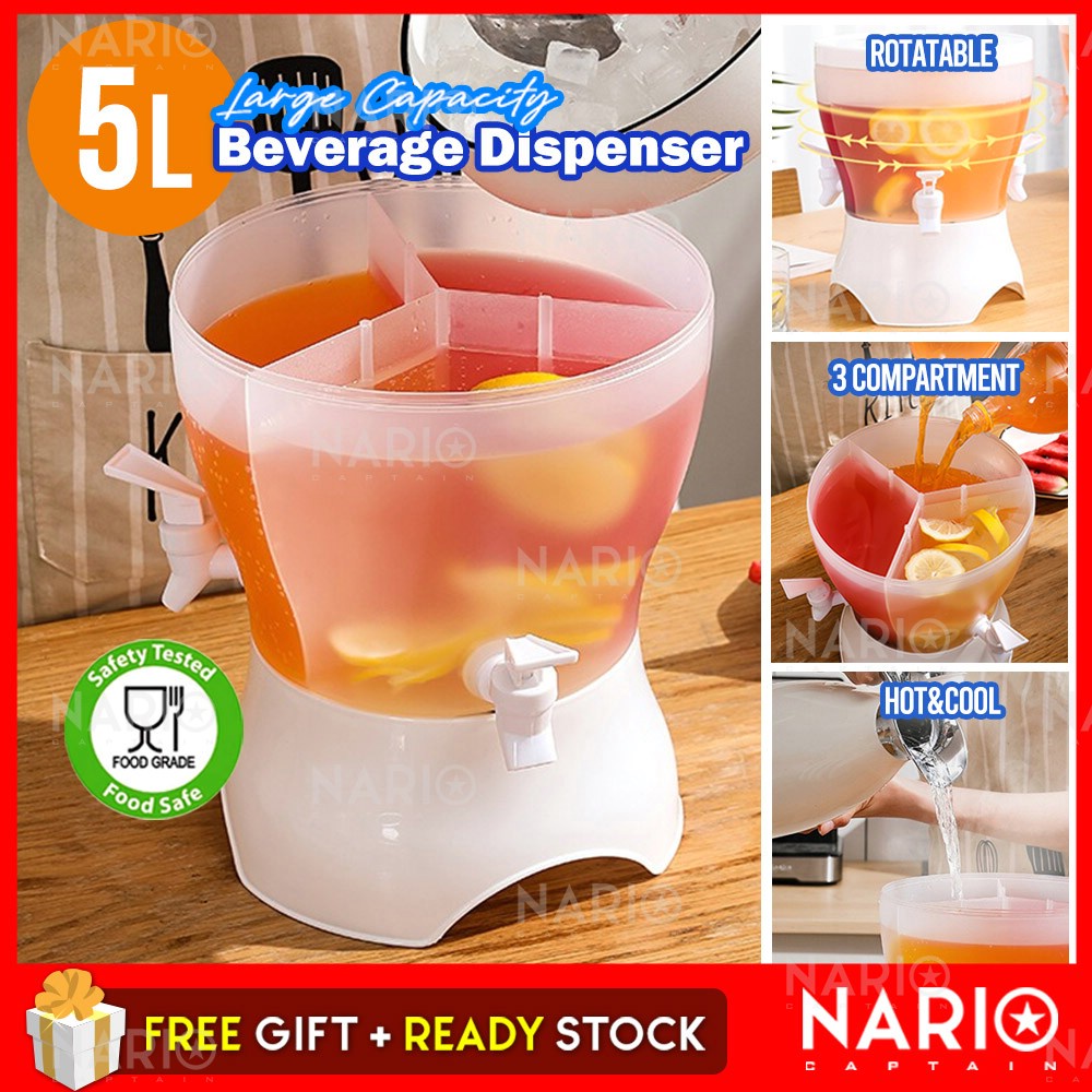 Beverage Dispenser With Spigot Cold Kettle With Faucet Rotating Juice  Dispensers For Parties Fruit Teapot Lemonade Bucket