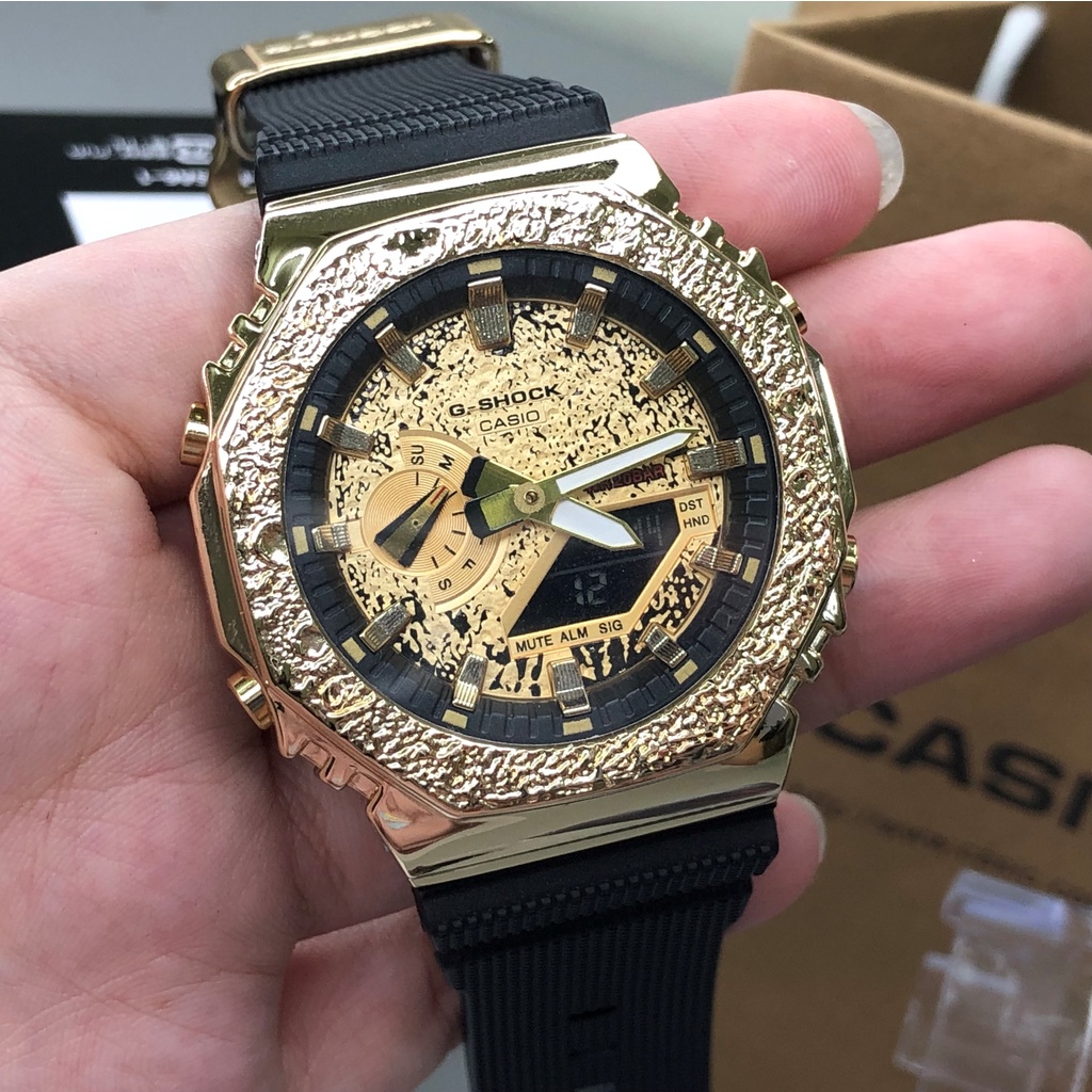 G Shock TMJ GM2100 Gold The Moon Limited Edition G shock Steel Jam tangan g shock Gold men watch stainless steel GM 2100 Shopee Malaysia