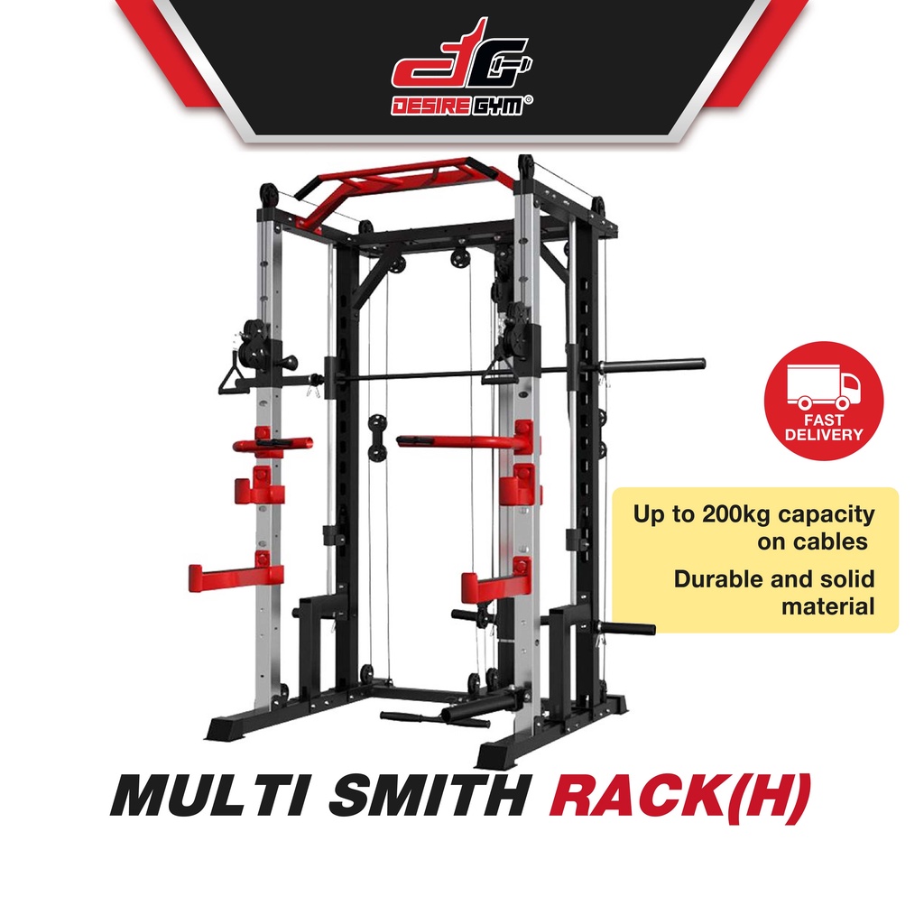 Desire Gym MY Multi Smith Rack (H) Machine Cable Pulley Pull Up Bar Gym