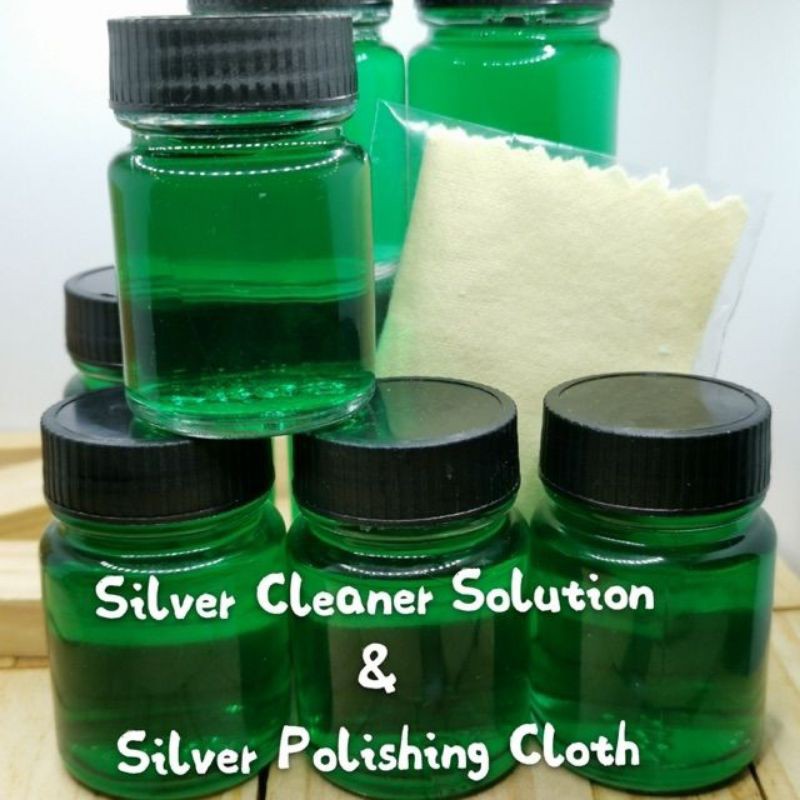 **ready stock**Silver cleaning solution 30ml and polishing cloth