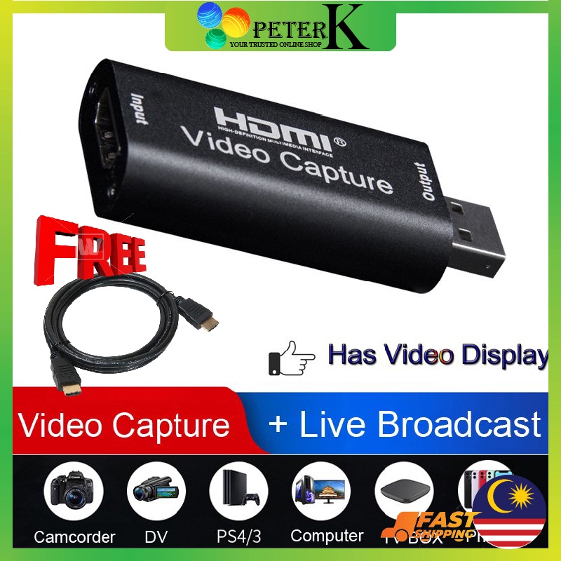 HDMI to USB Record Video Capture Audio Camera 4K 1080P Usb 2 to Hdmi