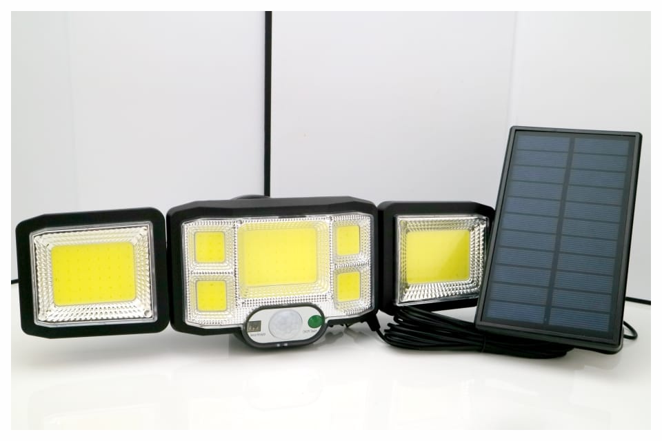 Outdoor LED Solar Lights 192 COB 3 Head Motion Sensor Patio Lights ...