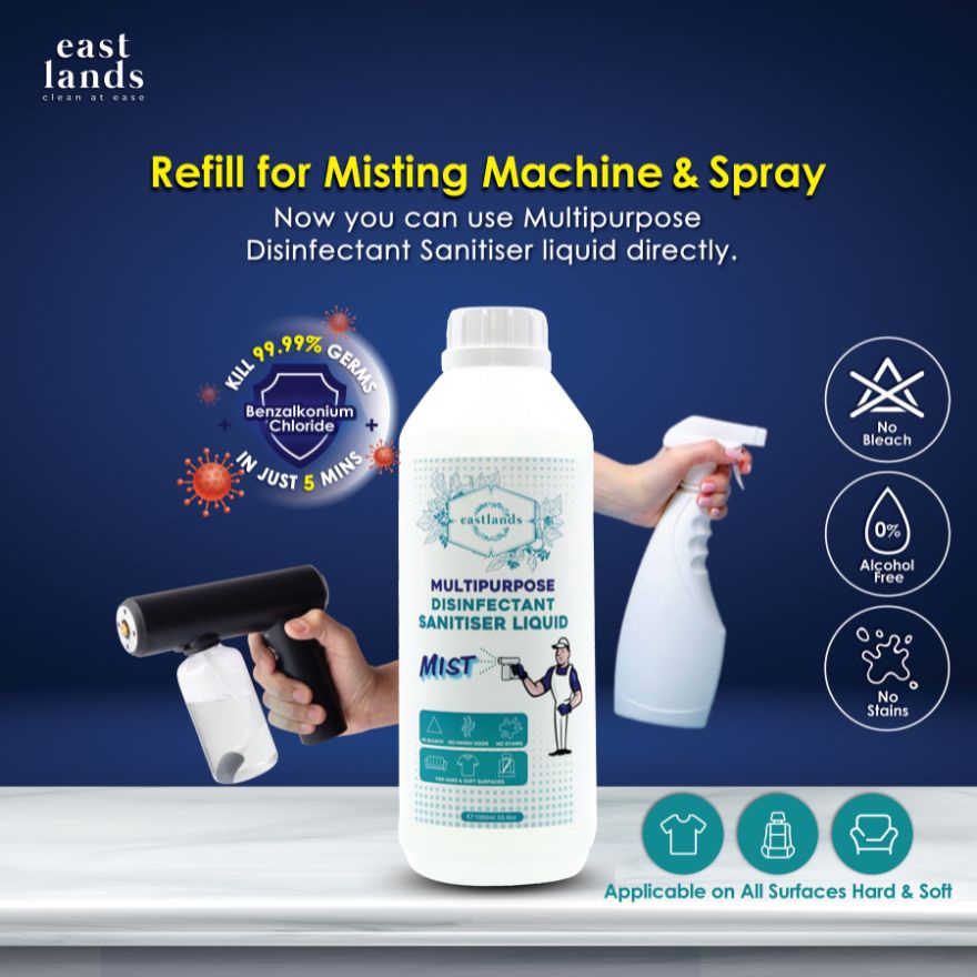 RM1- Eastlands Multipurpose Disinfectant Sanitiser Liquid 1L Nano Spray ...