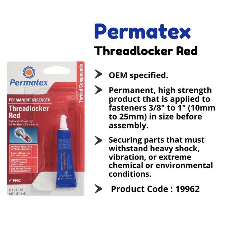 PERMATEX THREADLOCKER RED PERMANENT STRENGTH (6ML) Shopee Malaysia