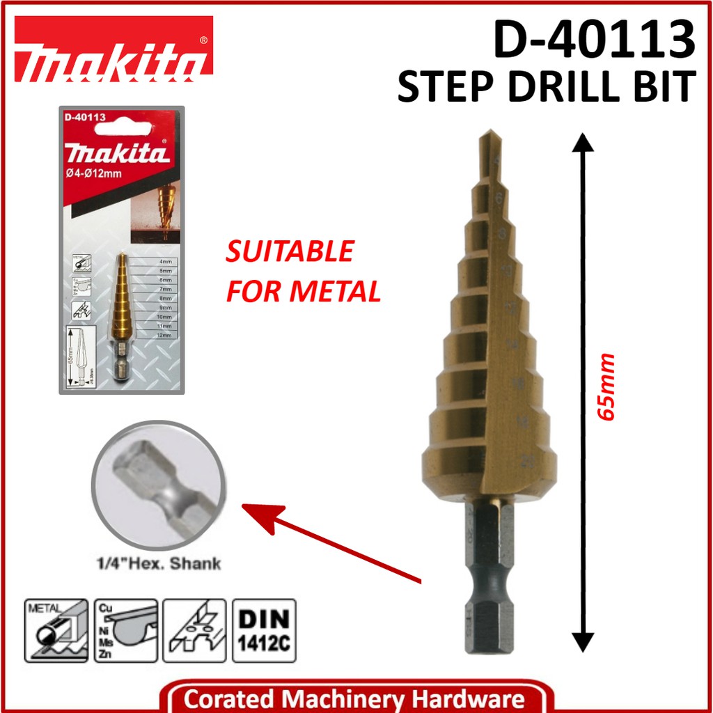 Makita step deals drill bit