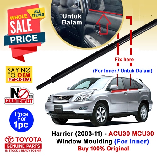 Original -Inner Dalam) Harrier (2003-11) Window Moulding Rubber