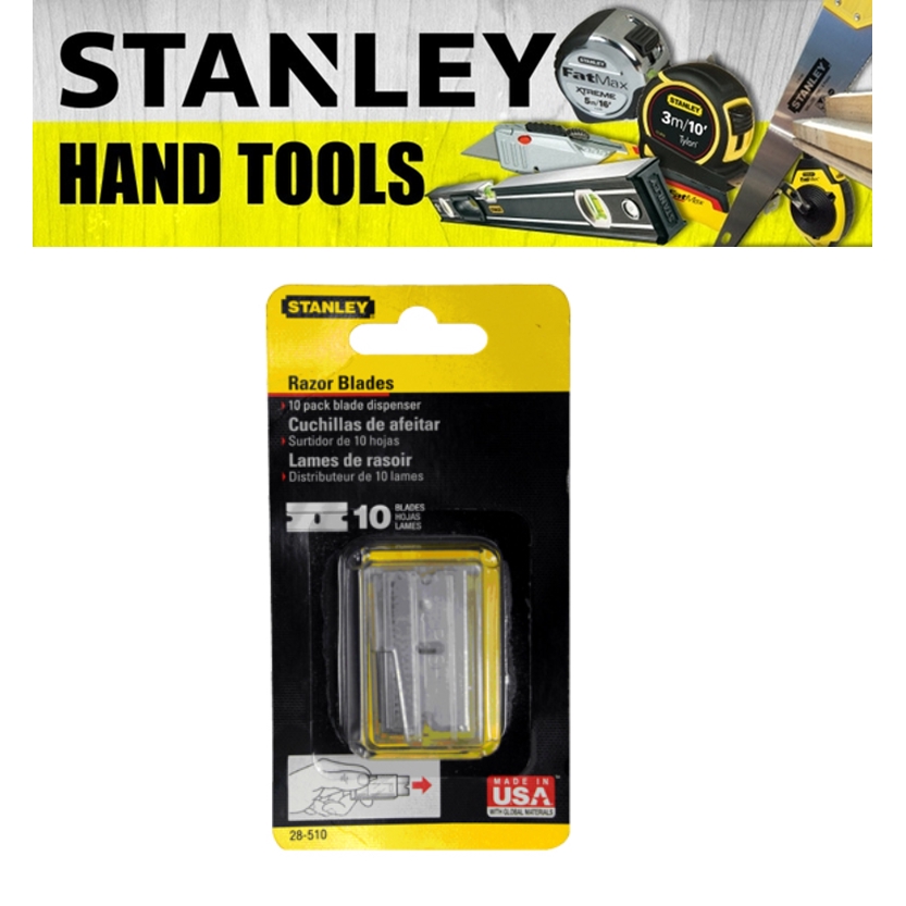 STANLEY 10 PACK SINGLE EDGE RAZOR BLADERS 28-510 38MM 1-1/2'' INCH ...