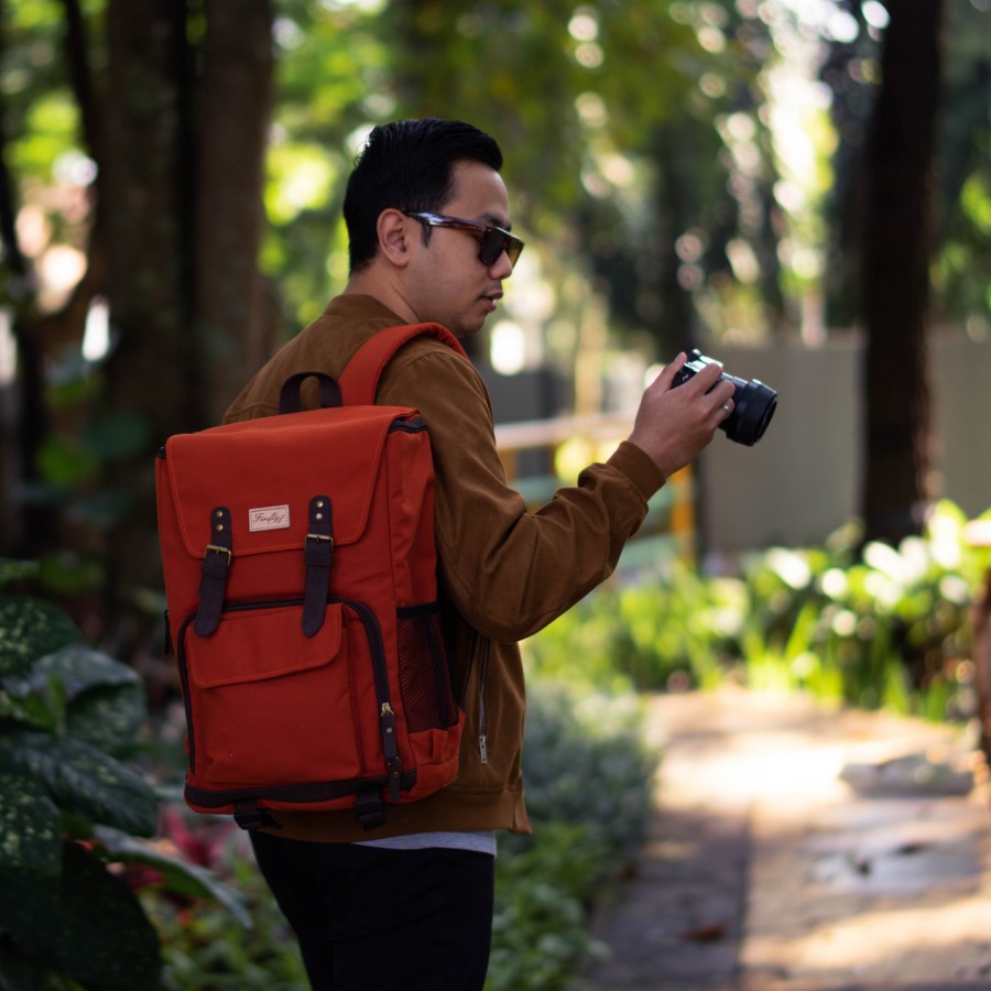 MERAH Red Brick Camera Backpack Eivero Brick Red Backpack | Shopee Malaysia