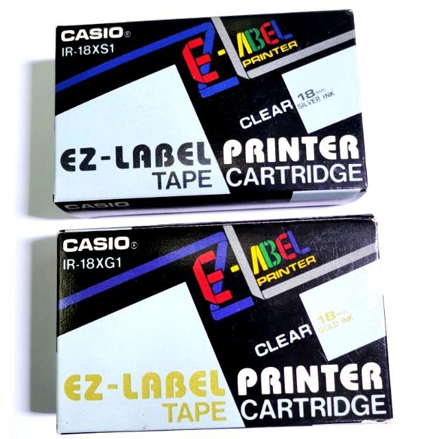 CASIO EZ LABEL PRINTER TAPE CARTRIDGE 18mm clear label ink silver or gold Shopee Malaysia