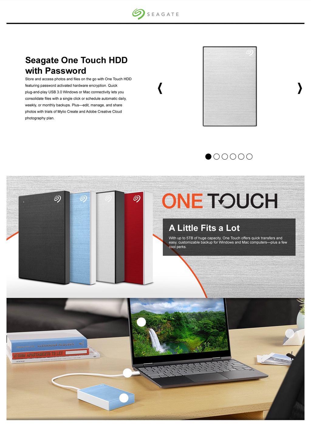 Seagate One Touch Portable USB 3.0 Portable Slim Drive External Hard ...