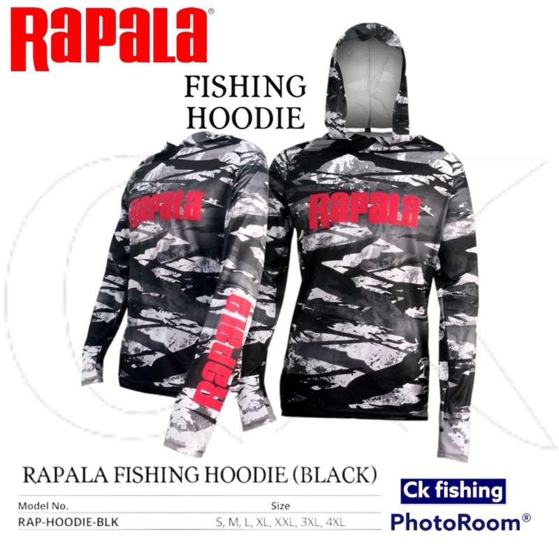 Rapala Camo Fishing Hoodie Long Sleeve (Size S to 4XL) Fishing Shirt / Baju  Pancing / Jersey Pancing / Casting Shirt