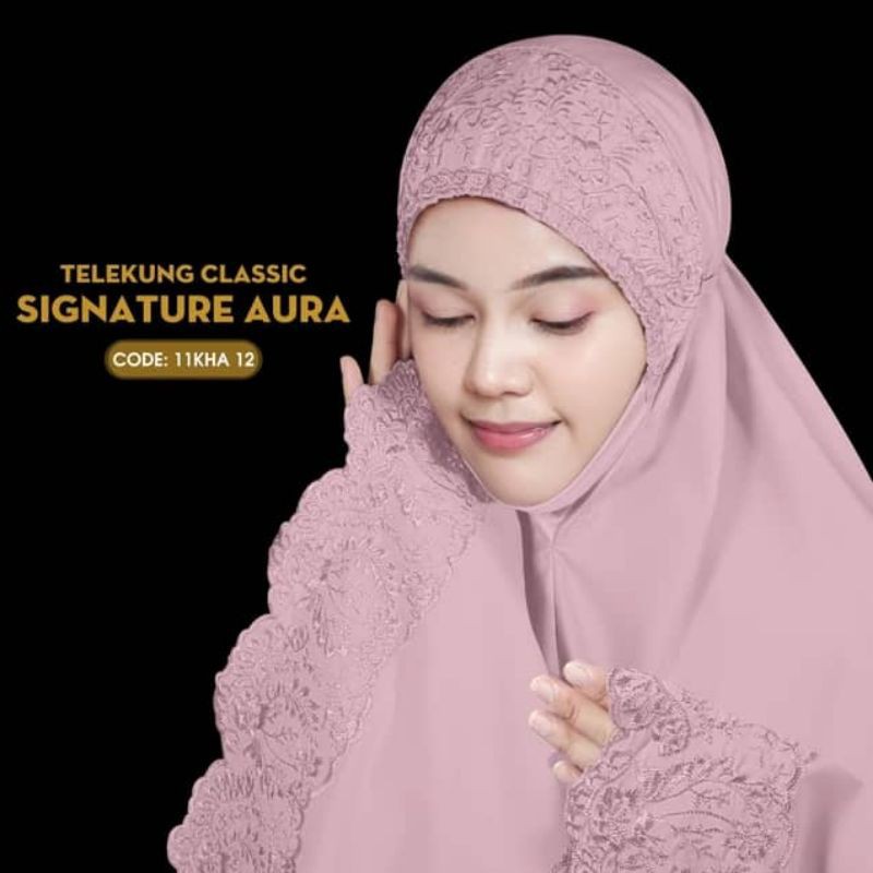 💥Free Woven Bag💥 Telekung PREMIUM Classic Sulam Signature Aura | Shopee ...