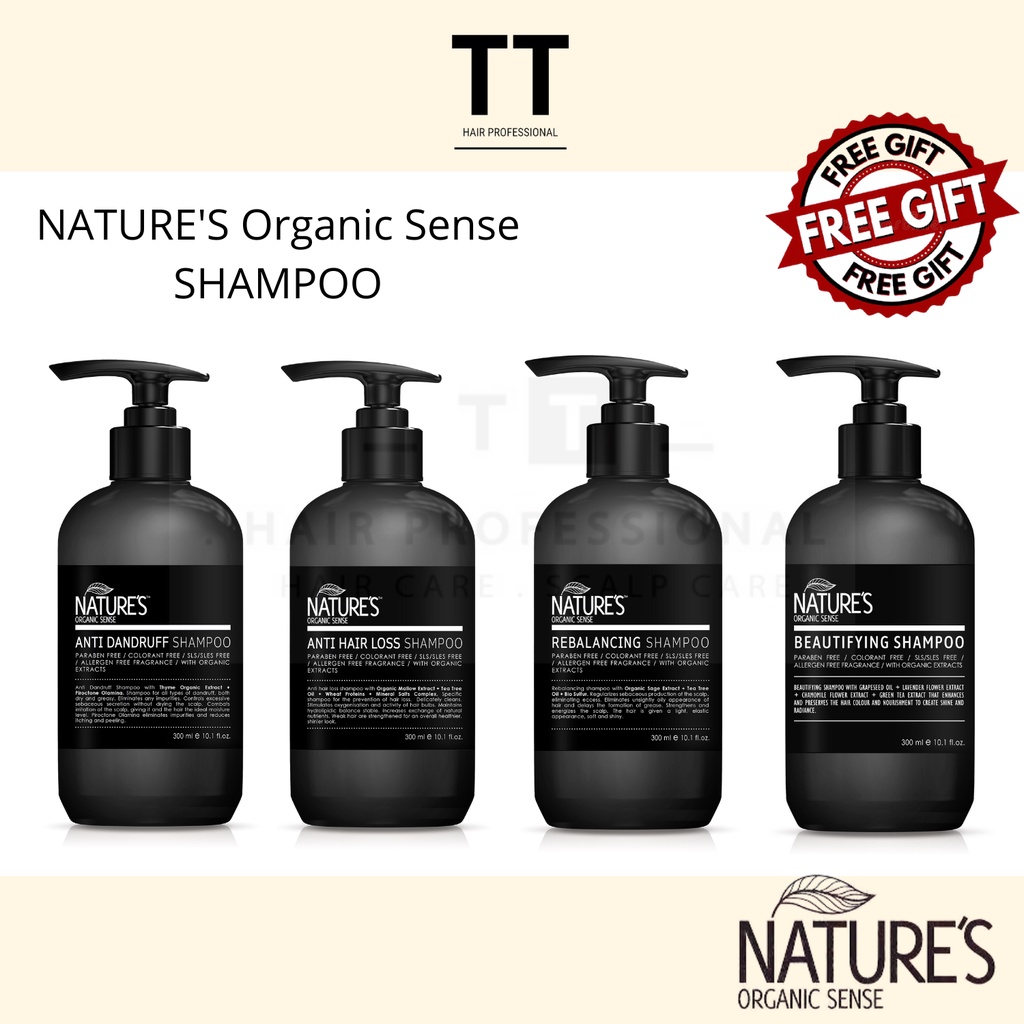 NATURE'S ORGANIC SENSE HAIR SHAMPOO 300ML/1L (NATURES) [READY STOCK
