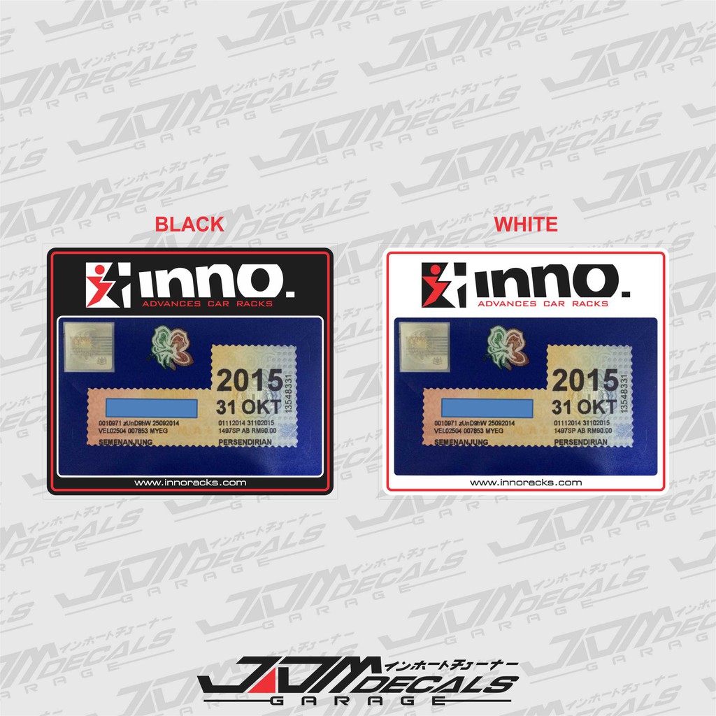 Inno Racks Roadtax Decal Sticker | Shopee Malaysia